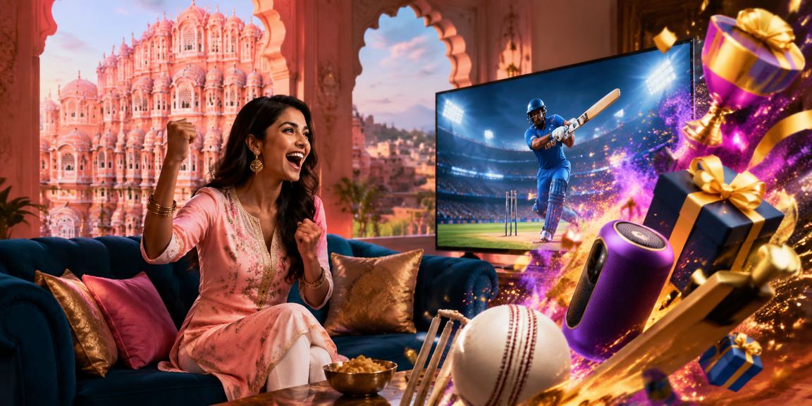 Jaipur Hawa Mahal backdrop representing m25 India market